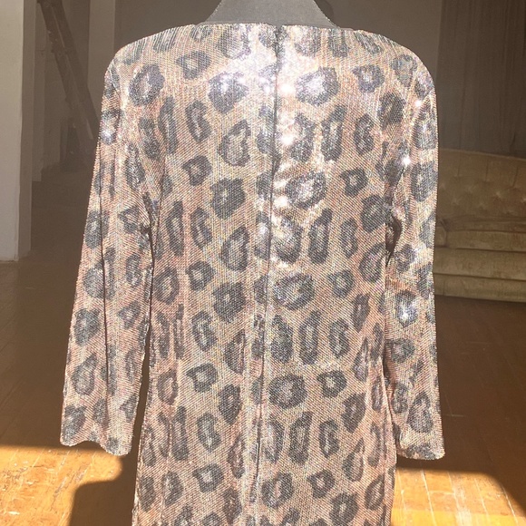 Nicole Miller cheetah print sequin dress - Picture 7 of 15